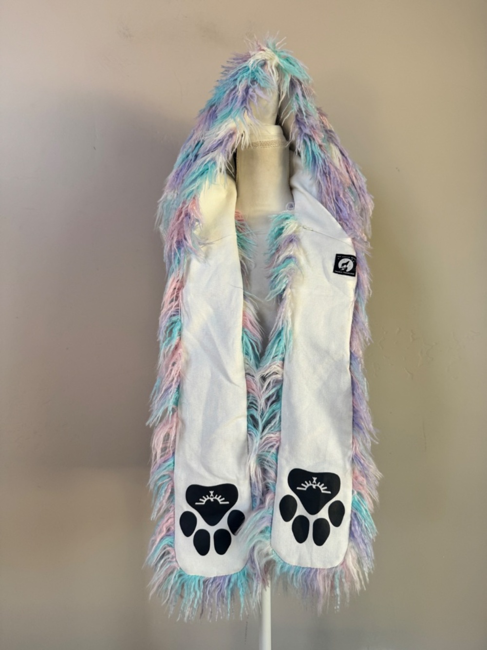 SPIRITHOODS Aurora Bunny Hood Collectors Edition Faux Fur Pastels Rave - Picture 9 of 13